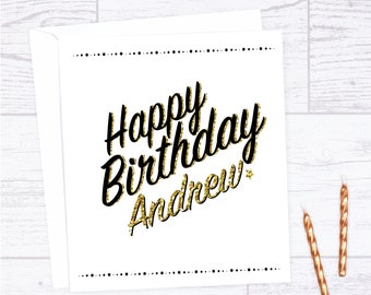 Personalised birthday card - script