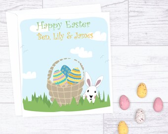 Personalised Easter card - Easter cards for kids - Easter cards with names on - Easter personalised cards grandparents - Happy Easter card