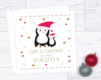 First Christmas Daddy card - first Christmas as my Daddy card - Daddy Christmas card - Daddy Christmas card from children