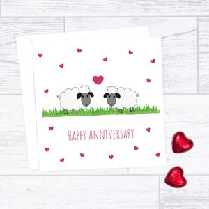 Sheep Happy Anniversary greeting card