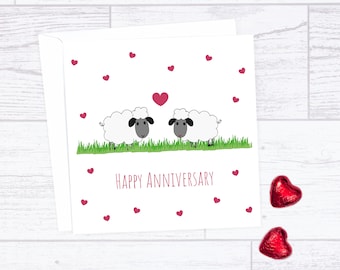 Sheep Happy Anniversary greeting card
