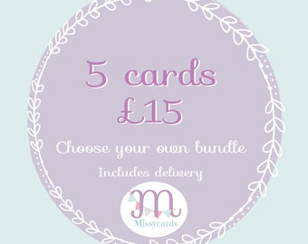 5 greetings card pack - choose your own pack - greetings card bundle