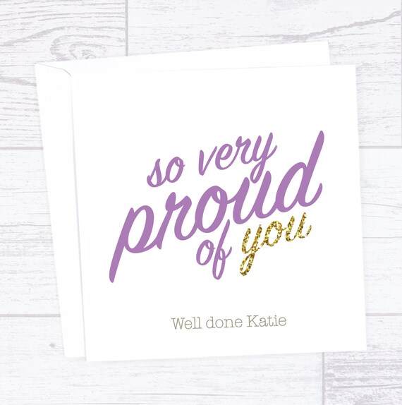 Congratulations So Very Proud Of You Personalised Card Etsy Congratulations So Very Proud Of You Personalised Card Etsy