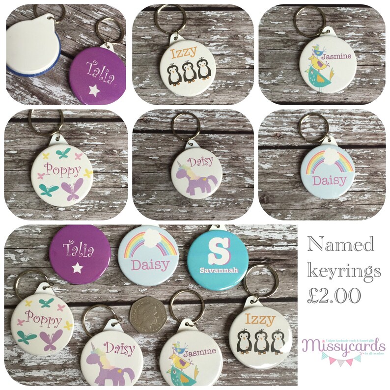 Personalised childrens keyring name keyring back to school Etsy
