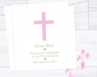 Goddaughter Christening card - personalised Christening card - girl Christening card - girl baptism card - girl communion card
