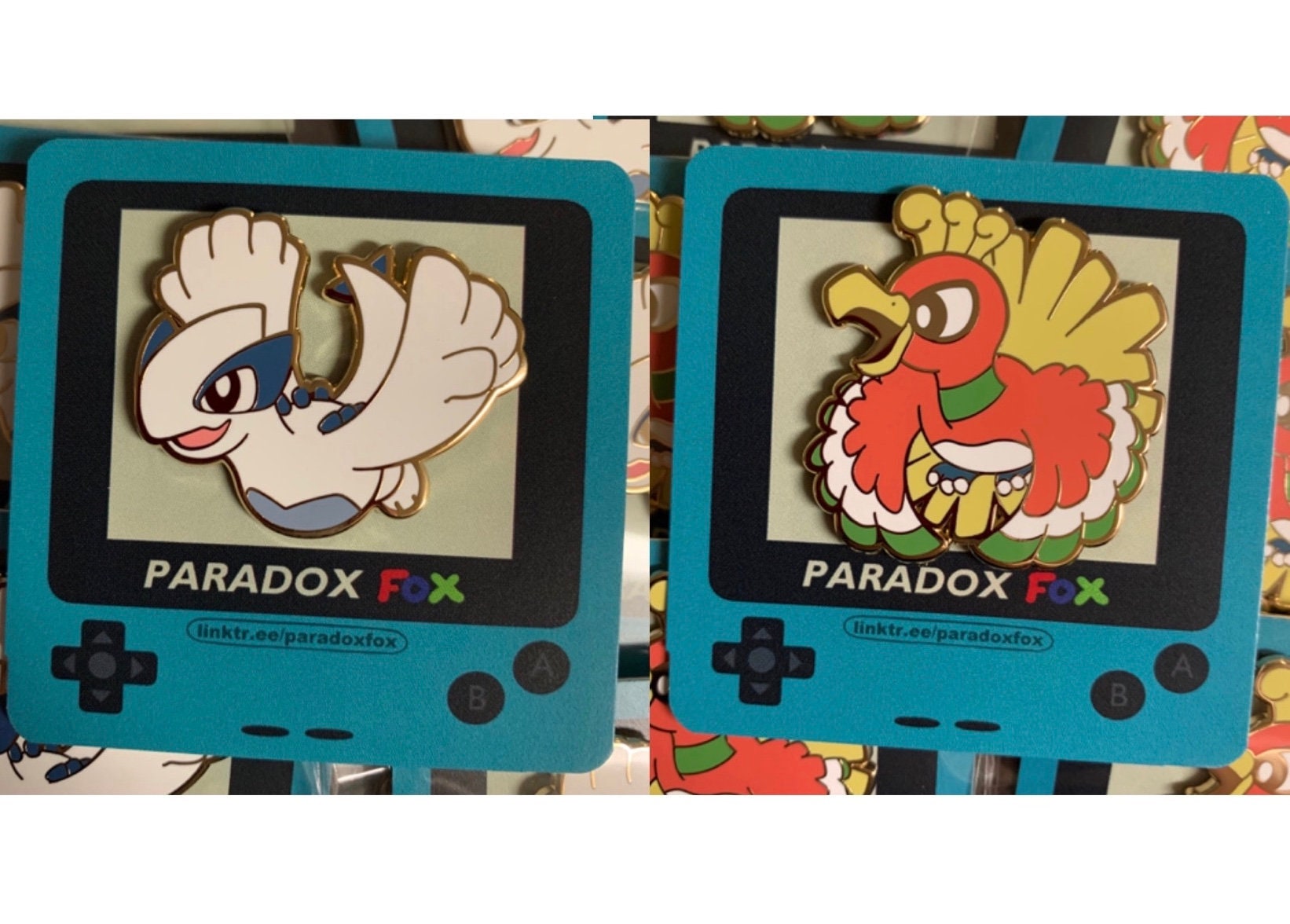 Pokemon Johto Legends: Lugia Ho-oh Hard Enamel Pin Gold & Silver