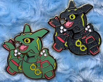 Pokemon Hoenn Legends Rayquaza Enamel Pin Emerald Omega Ruby Alpha Sapphire Shiny