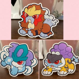 Entei Raikou Suicune-vinylstickers
