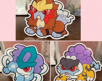 Entei Raikou Suicune Vinyl Stickers