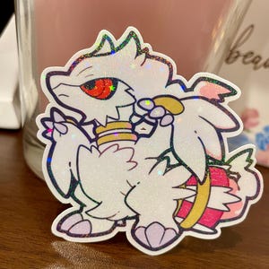 Shiny Reshiram Holographic Glitter Vinyl Sticker
