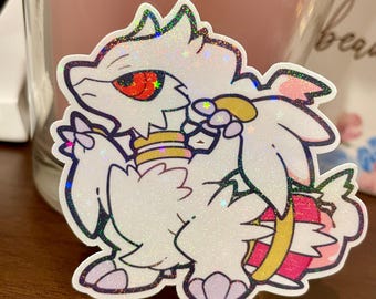 Shiny Reshiram Holographic Glitter Vinyl Sticker