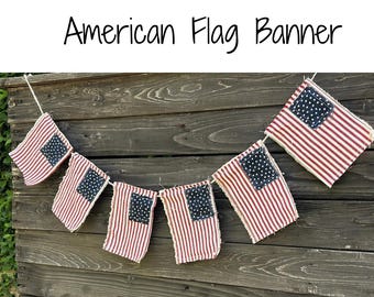 Vintage American Flag Banner: Tea-Stained Patriotic Garland, America's 250th Birthday