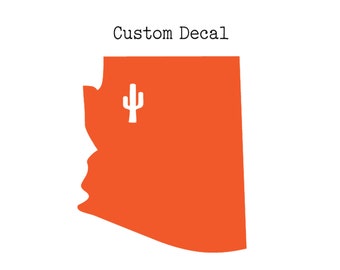 State Decal with Home Town Icon, Oregon, Arizona, Texas, Oklahoma, Florida, New York, Florida, Utah, Ohio, Car Decal, Laptop Decal, Georgia