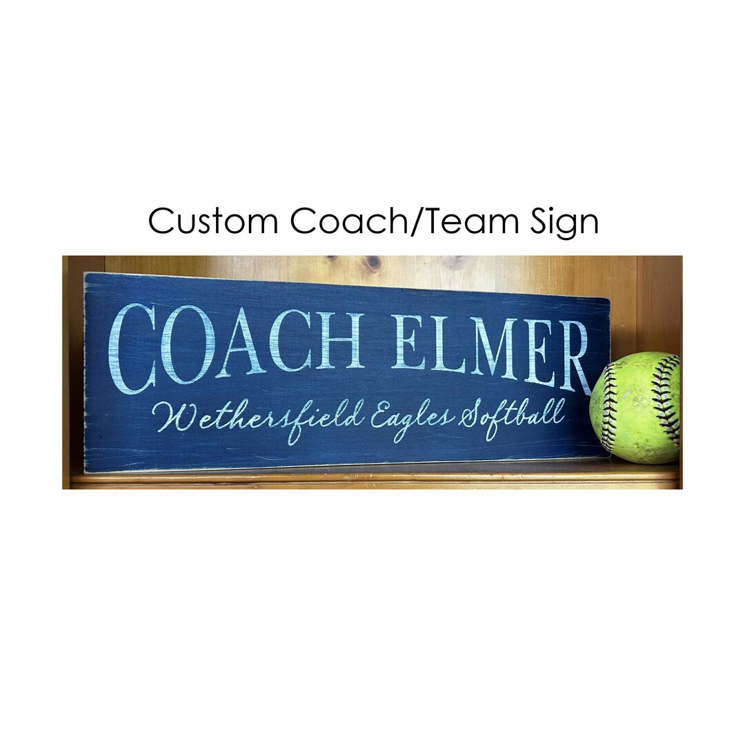 Coach Rj Lettering Design Custom Coach Sign: Distressed Wood, Hand Painted Vintage Lettering - Etsy