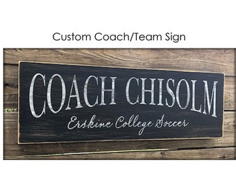 Custom Coach Sign, Coach Gift, Sports Team Sign, Vintage Sign, Cross Country, Football, Baseball, Softball, Track, Volleyball, Basketball