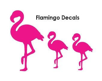 Flamingo Decals, Flamingo Family, Flamingo Mama, Laptop Decal, Glass Decal, Wall Decal, Flamingo Party, Choose your color and size!