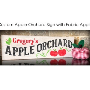 Custom Apple Orchard Sign, Wood Apple Sign, Apple Decor, Apple Orchard Sign Personalized, Farmhouse Sign, Farm Style Decor, Hand Painted