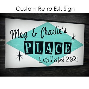 Retro Established Sign, Custom Family Name Sign, Mid-Century Sign, Retro Office Sign, 1960's Sign, Retro Family Name Sign, Casa Sign, Casita