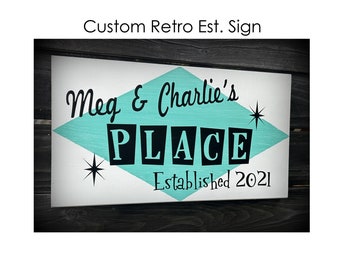 Retro Established Sign, Custom Family Name Sign, Mid-Century Sign, Retro Office Sign, 1960's Sign, Retro Family Name Sign, Casa Sign, Casita