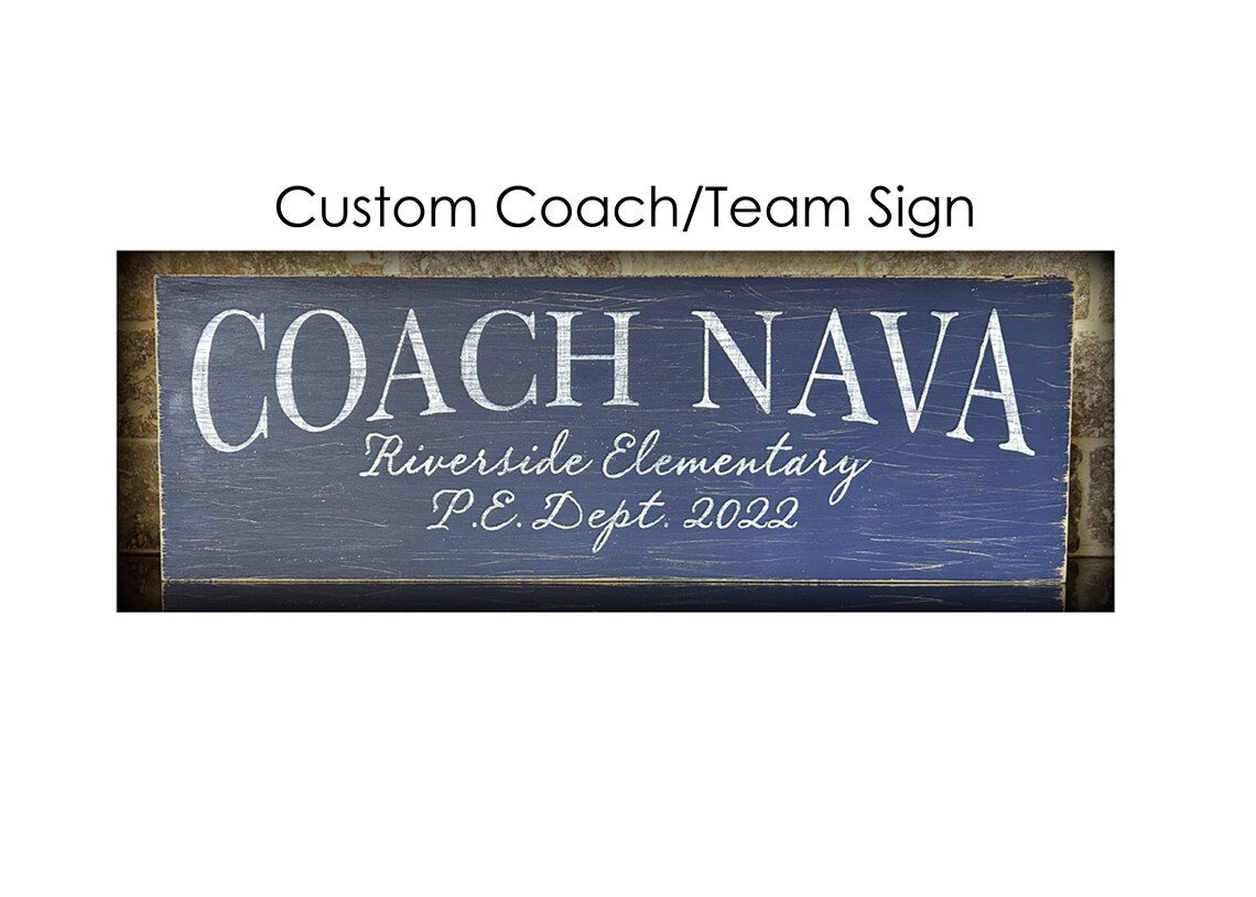 Coach Rj Lettering Design Custom Coach Sign: Distressed Wood, Hand Painted Vintage Lettering - Etsy