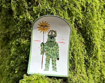 10cm green man stickers
