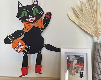 Halloween cat wall hanging