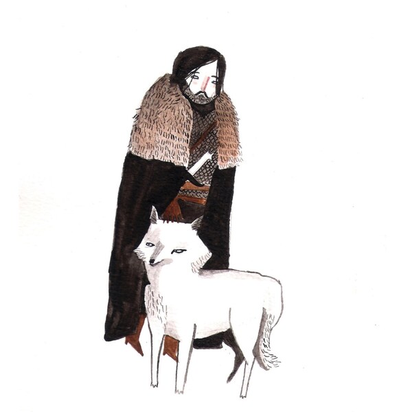 Jon Snow with Ghost