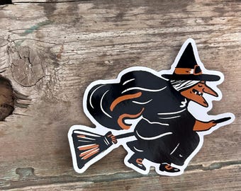 Halloween witch sticker