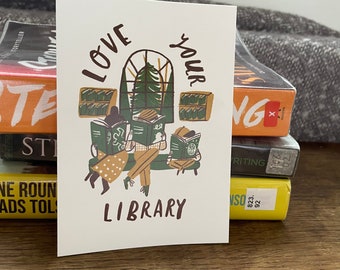 Love your library postcard