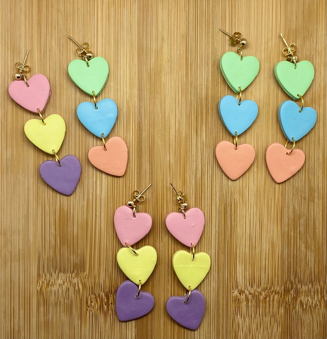 Candy Heart Earrings Etsy