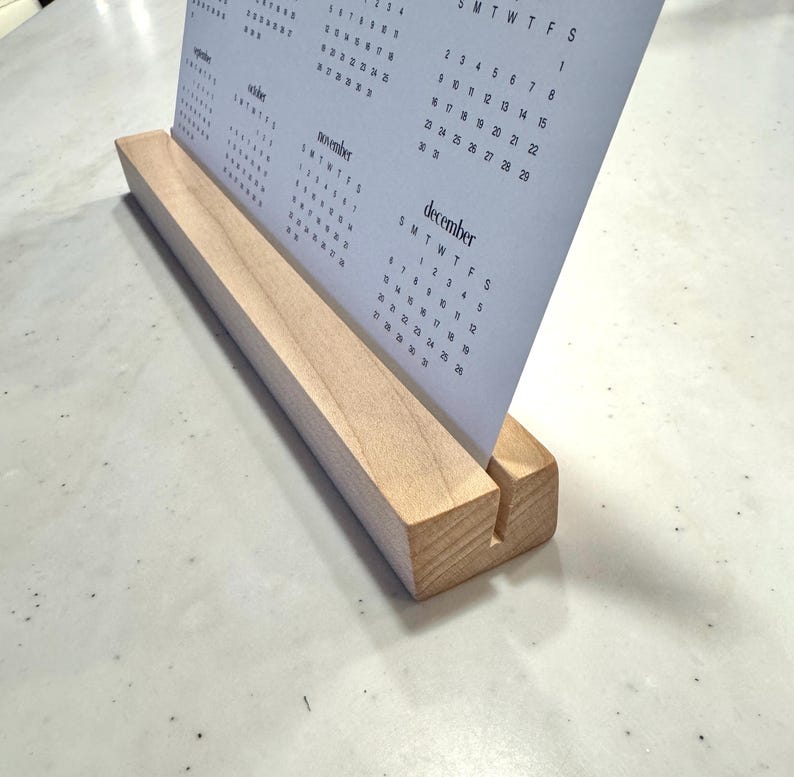 2026 Year at A Glance Desktop Calendar With Natural Wood Stand ...