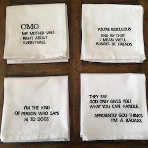 Towels with funny sayings