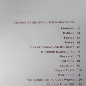 80s Mary Ellen's Best of Helpful Kitchen Hints, 1980 Vintage Pre-Owned Guide Book image 2
