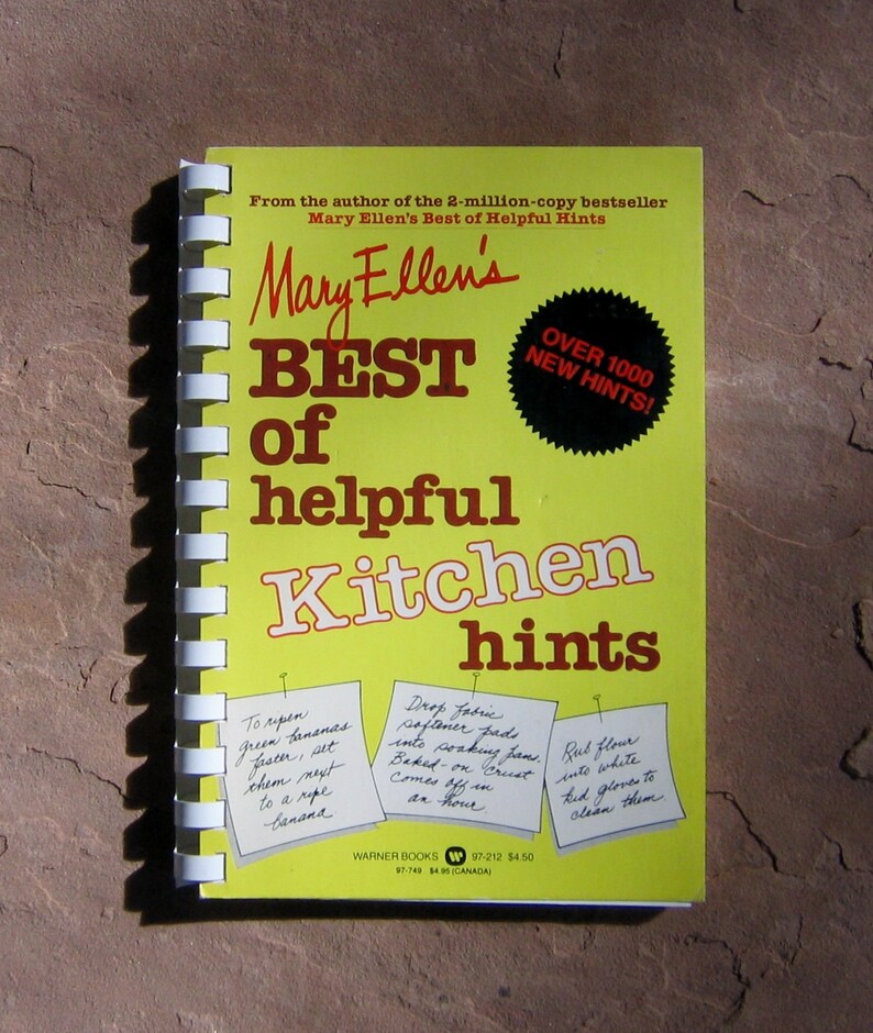 80s Mary Ellen's Best of Helpful Kitchen Hints, 1980 Vintage Pre-Owned Guide Book image 1