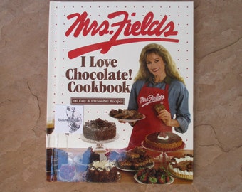 90s Mrs Fields Cookbook, I Love Chocolate! Cookbook by Mrs Fields, 1994 Used Vintage Time Life Books Hardcover Cook Book