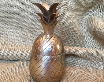 Vintage 6 1/2 inch brass pineapple box