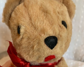 vintage plush little brown teddy bear FREE SHIPPING