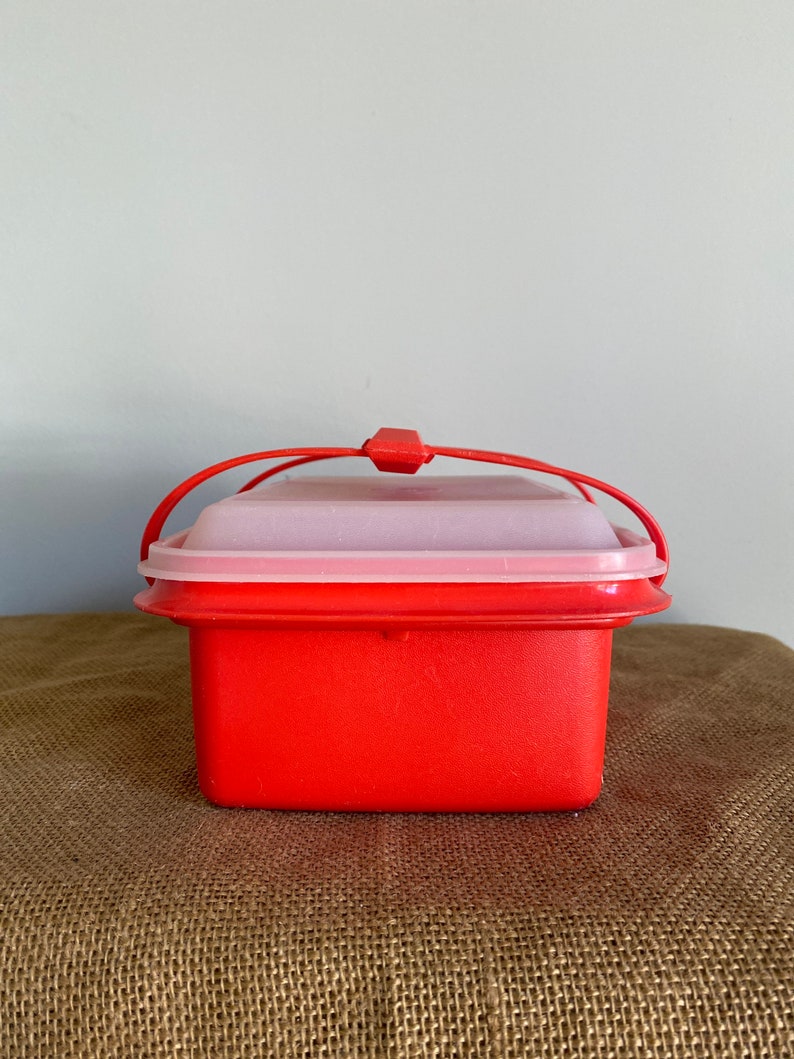 Vintage Orange/red Rectangle Box With Handles - Etsy