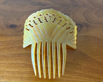 Antique Dark Amber Lucite / Celluloid Art Deco Mantilla Hair  display picture 2