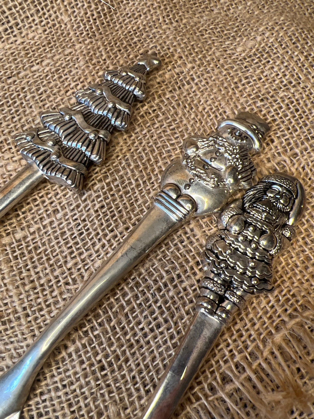 Set of 3 Vintage Silver Plated Christmas Serving Utensils Pie Etsy