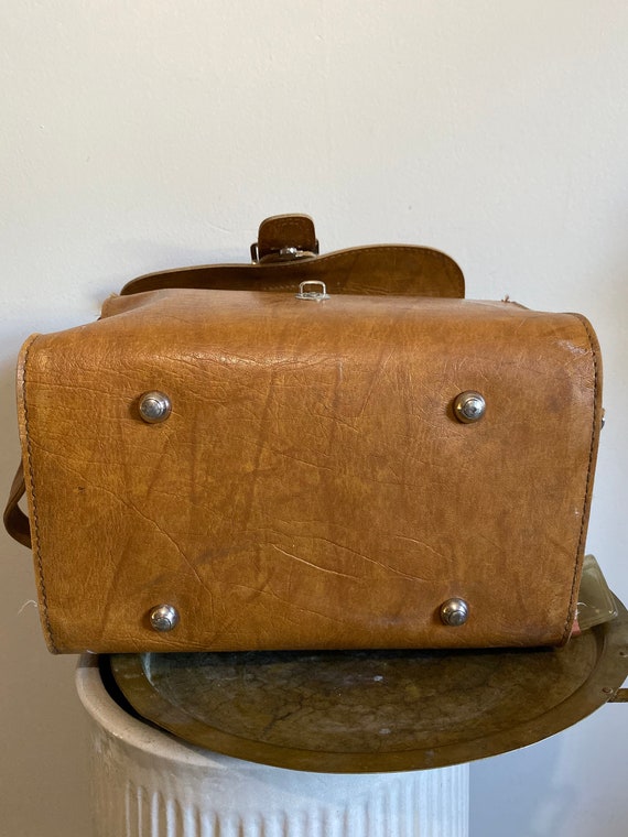 Vintage faux leather brown samsonite scandia over… - image 6