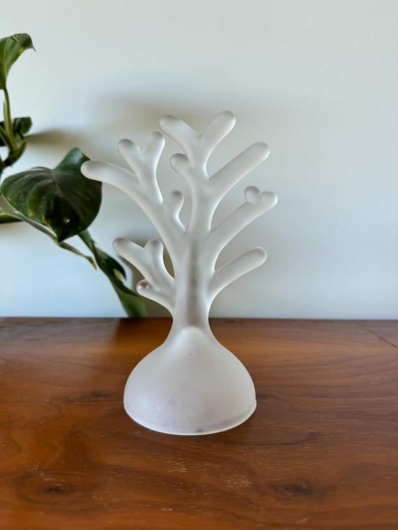 Rare Fenton frosted glass tree ring tree - Gem