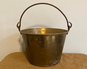 Antique brass bucket for farmhouse or cottage chic decor
