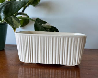 Vintage white midcentury Hull Pottery planter