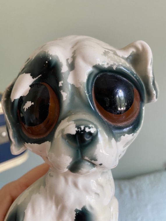Vintage Ceramic Big Eye Dog Puppy Figure - Etsy