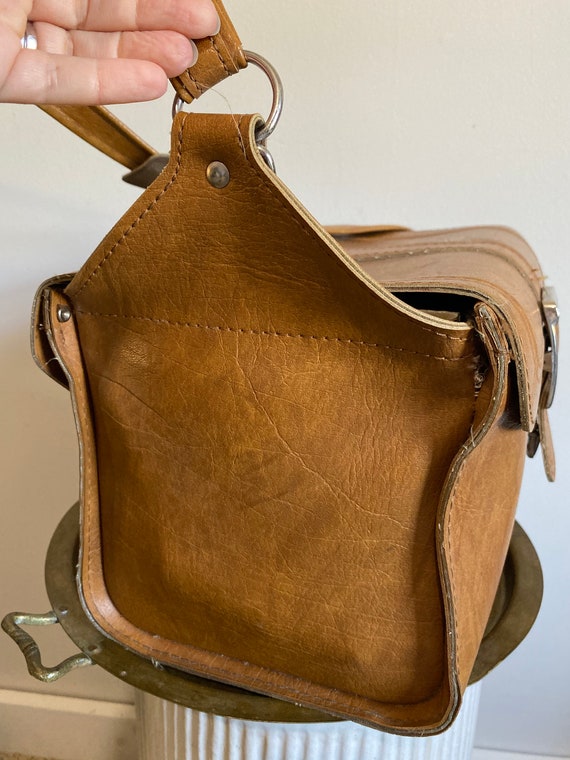 Vintage faux leather brown samsonite scandia over… - image 4