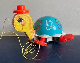 1960s Fisher Price pull turtle toy