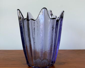 HTF vintage textured purple Viking glass vase