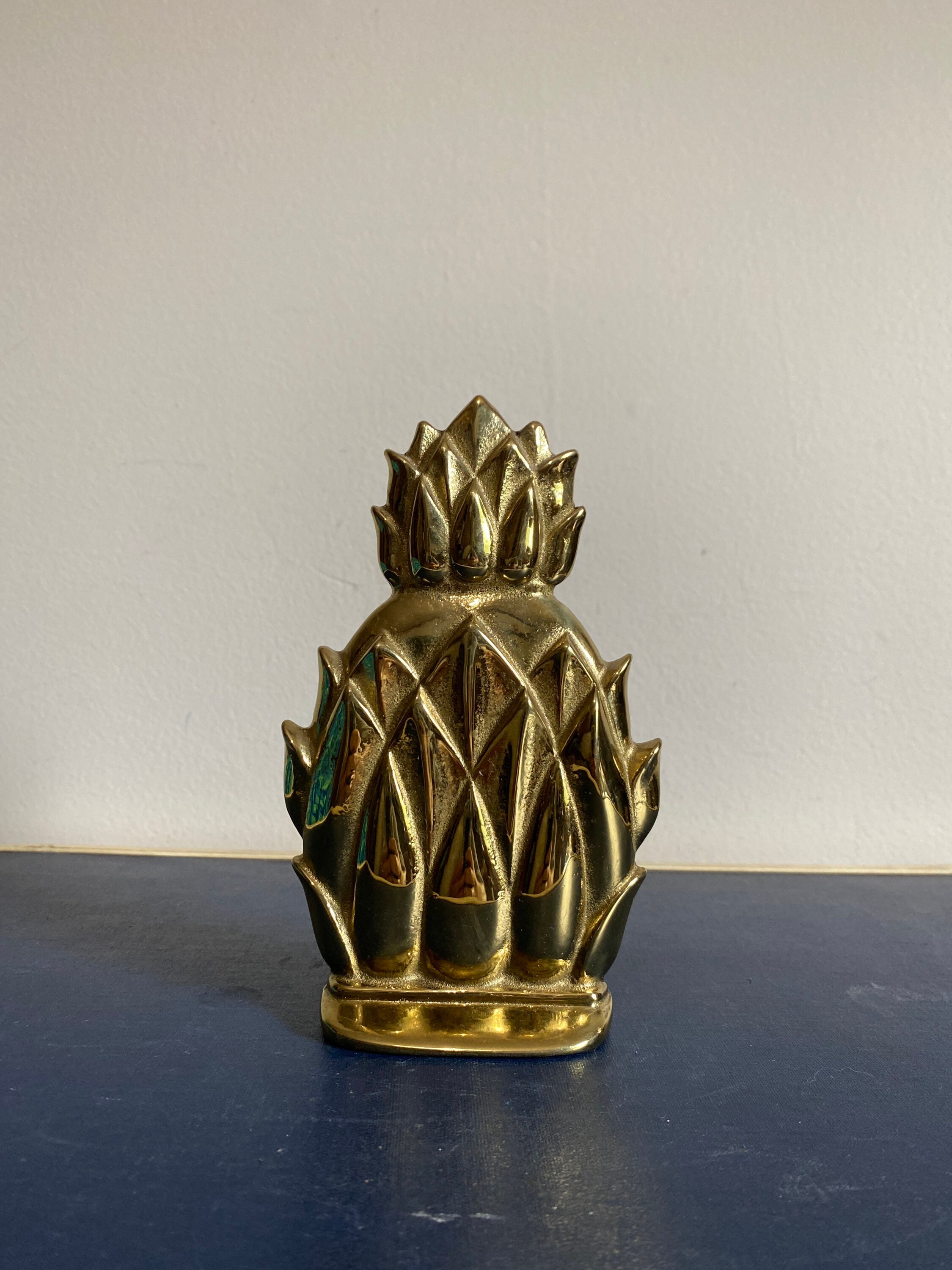 Single Vintage Brass Pineapple Book End