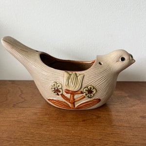 Adorable vintage boho pigeon or dove hanging planter